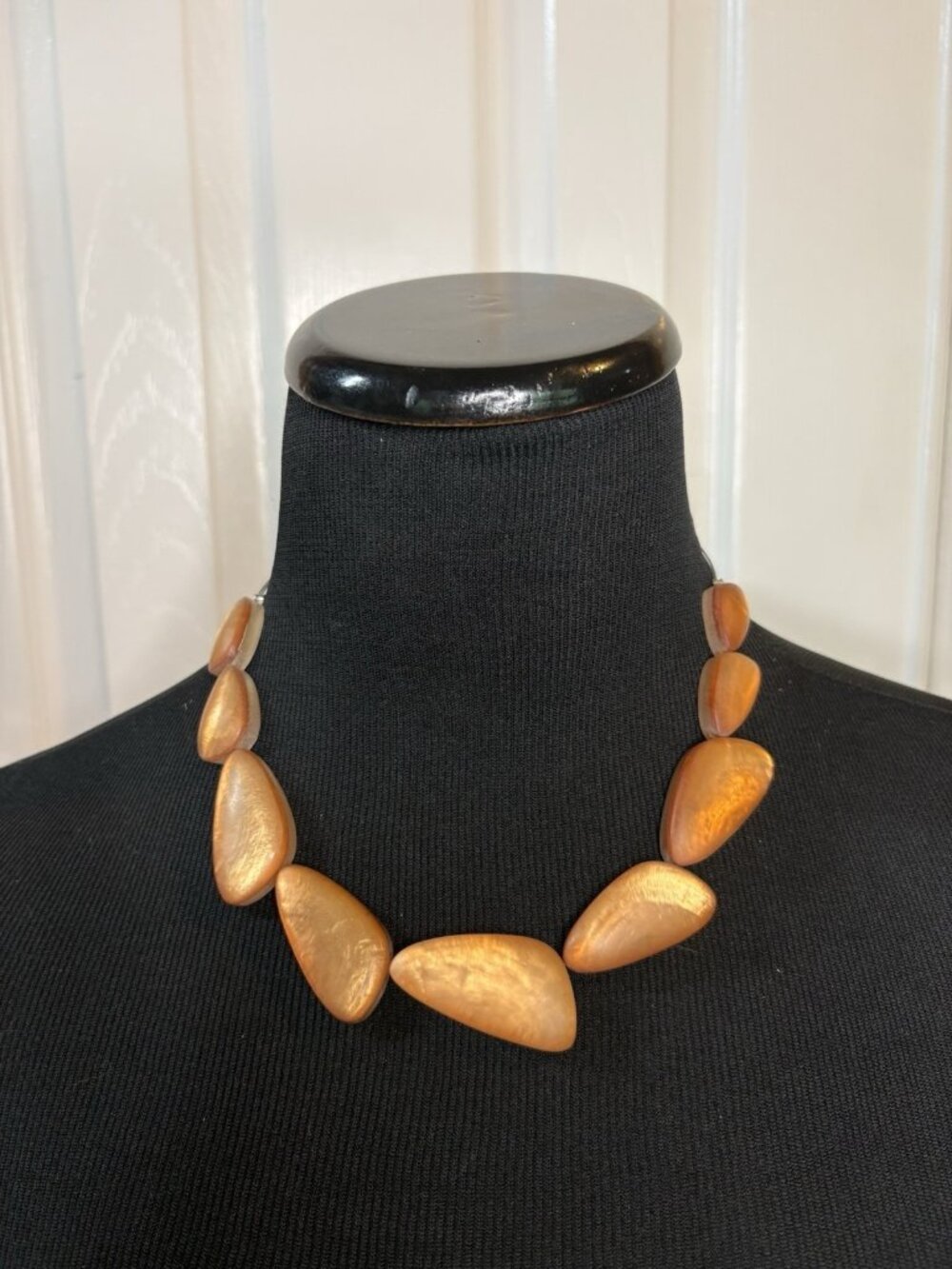 Culture Mix Retro Orange Iridescent Lucite Resin Necklace Choker Statement